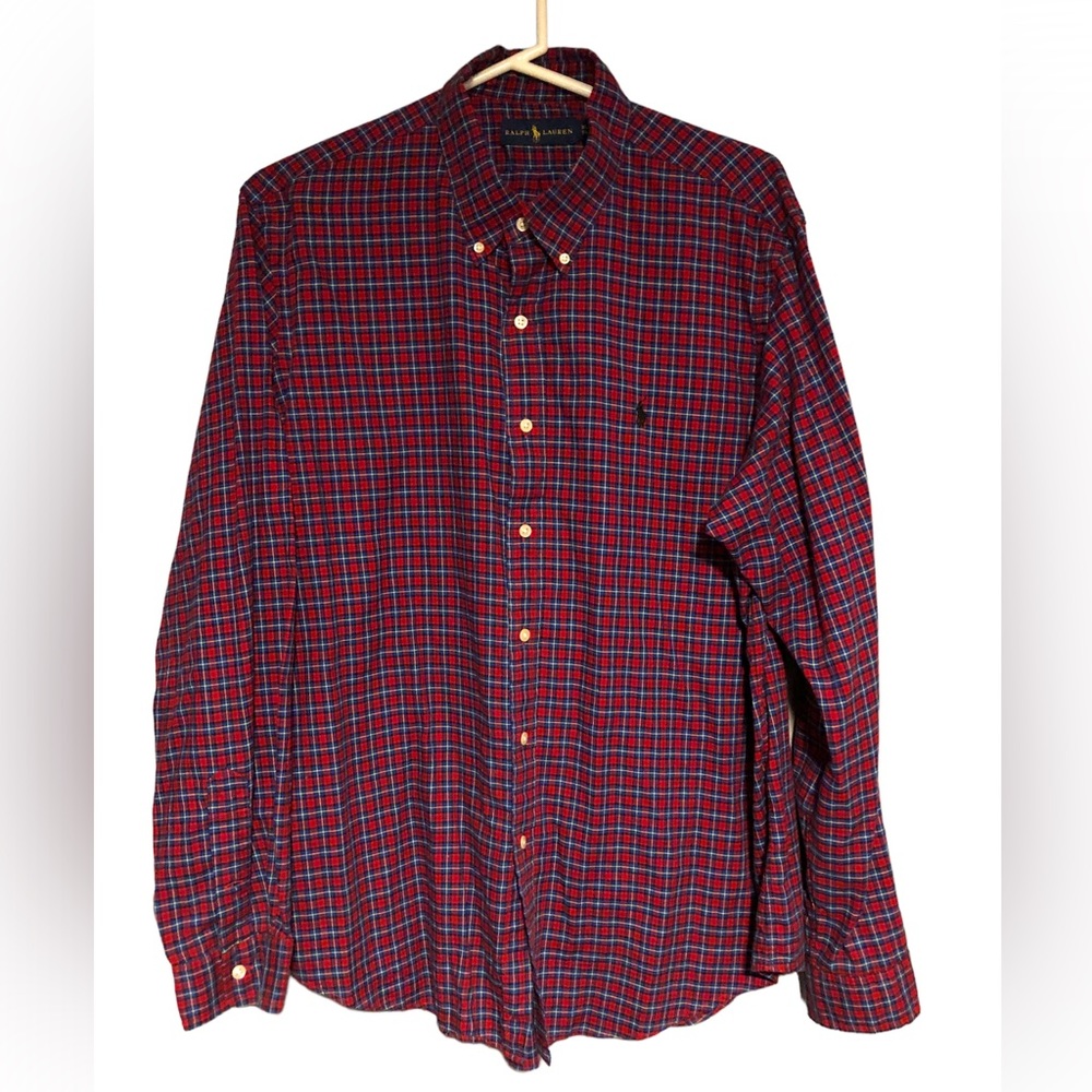 Not for sale. Ralph Lauren plaid long sleeves shirt. Button down. Size XL.